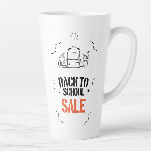 Taza De Café Latte Calcomanía para pared (Derecha)