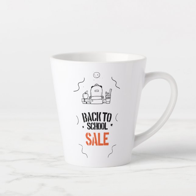 Taza De Café Latte Calcomanía para pared (Derecha)