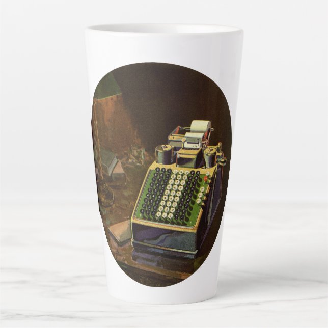 Taza De Café Latte Calculadora Contable Comptometer Empresarial Vinta (Anverso)