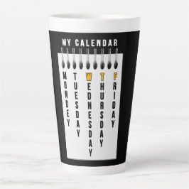 Taza De Café Latte Calendario de programadores