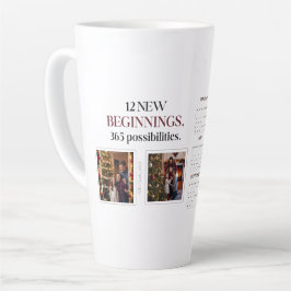 Taza De Café Latte Calendario fotográfico personalizado 2025 Mug