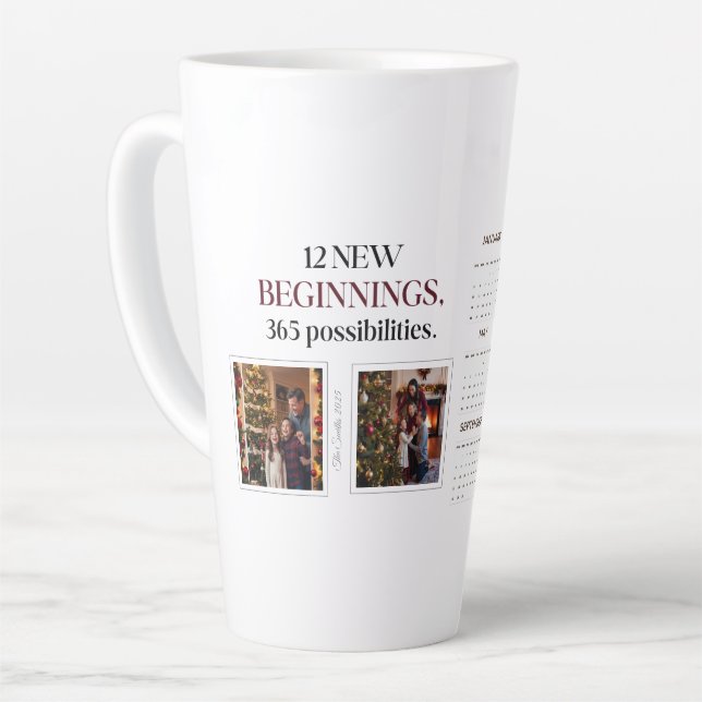 Taza De Café Latte Calendario fotográfico personalizado 2025 Mug (Ángulo izquierdo)