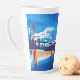 Taza De Café Latte Cali, Golden Gate Bridge San Francisco Bay SQ SS