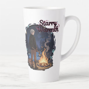 Taza De Café Latte Calidez Estrellada - Chico Anime Leñador junto a u