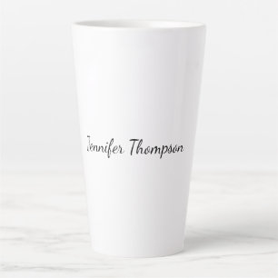 Taza De Café Latte Caligrafía Elegante Sencilla Nombre Simple