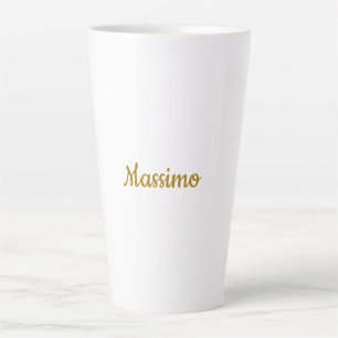 Taza De Café Latte Caligrafía Profesional Color Oro Elegante