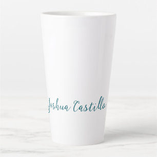 Taza De Café Latte Caligrafía Simple Sencilla Profesional Nombre