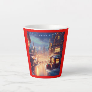 Taza De Café Latte Calle 3 de la ciudad de los navidades