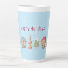 Taza De Café Latte Calle de Fiesta Invernal Caprichosa