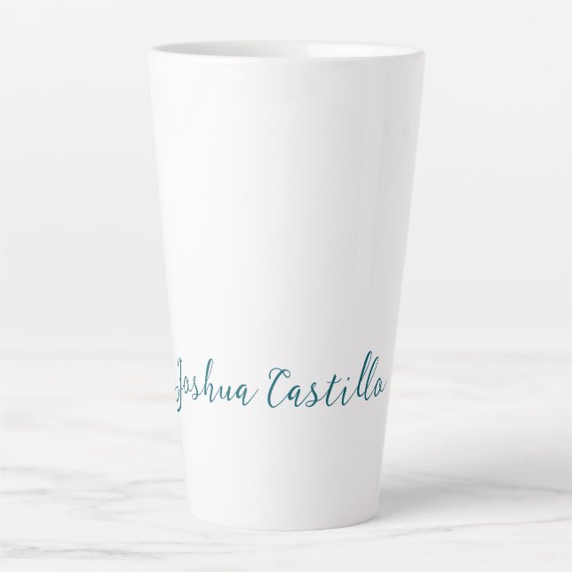 Taza De Café Latte Calligraphy Simple Plain Professional Name (Anverso)