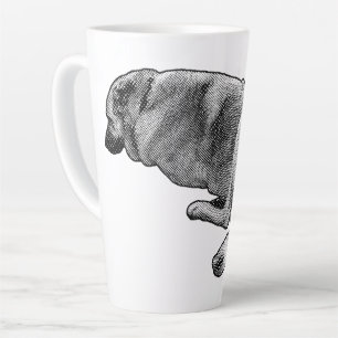 Taza De Café Latte Calor lento, ojos cerrados