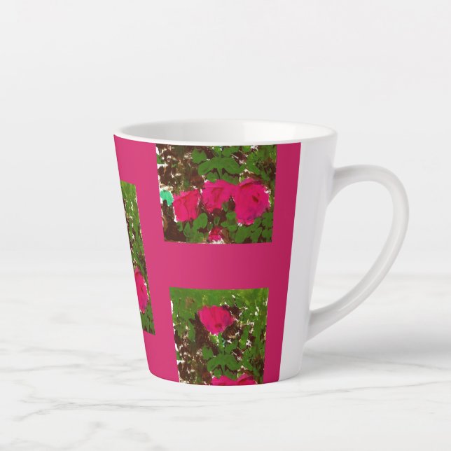 Taza De Café Latte Cama de Rosas  (Derecha)