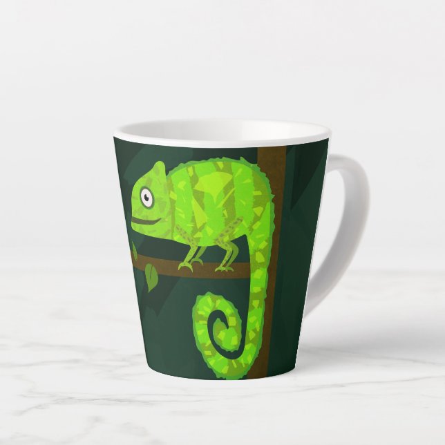 Taza De Café Latte Camaleón lindo verde (Ángulo derecho)
