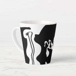Taza De Café Latte Cámara de compensación: Resumen negro, blanco y ro
