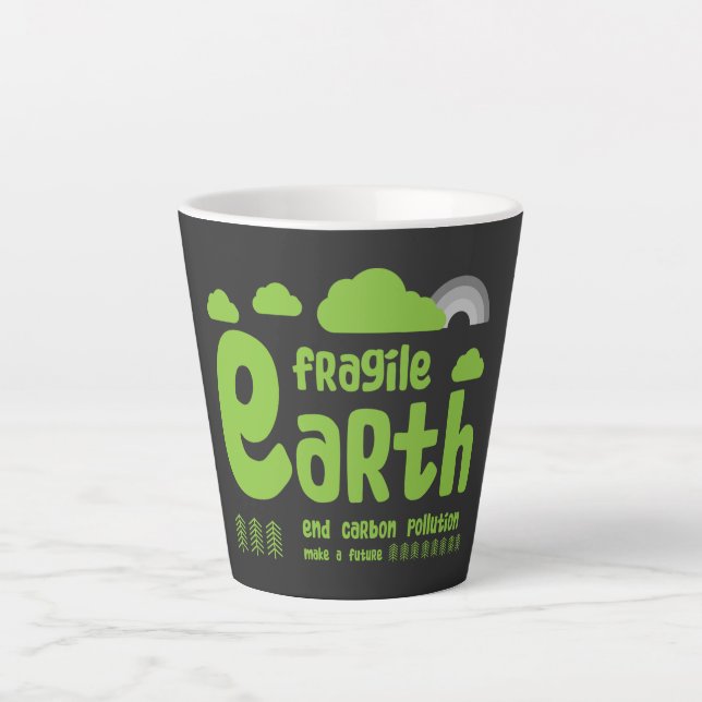 Taza De Café Latte Cambio climático | Contaminación por carbono | Cam (Anverso)