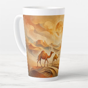 Taza De Café Latte Camellos del amanecer del desierto Arenas movediza