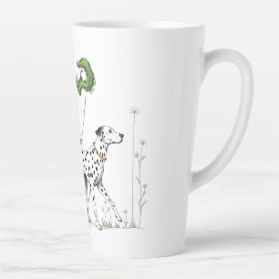 Taza De Café Latte Caminando por el perro