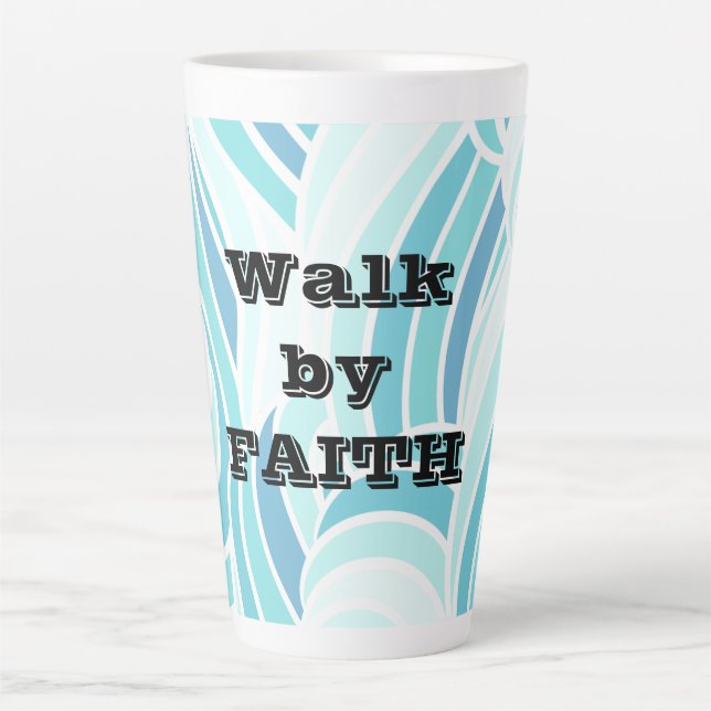 Taza De Café Latte Caminar por Faith Water Design (Anverso)