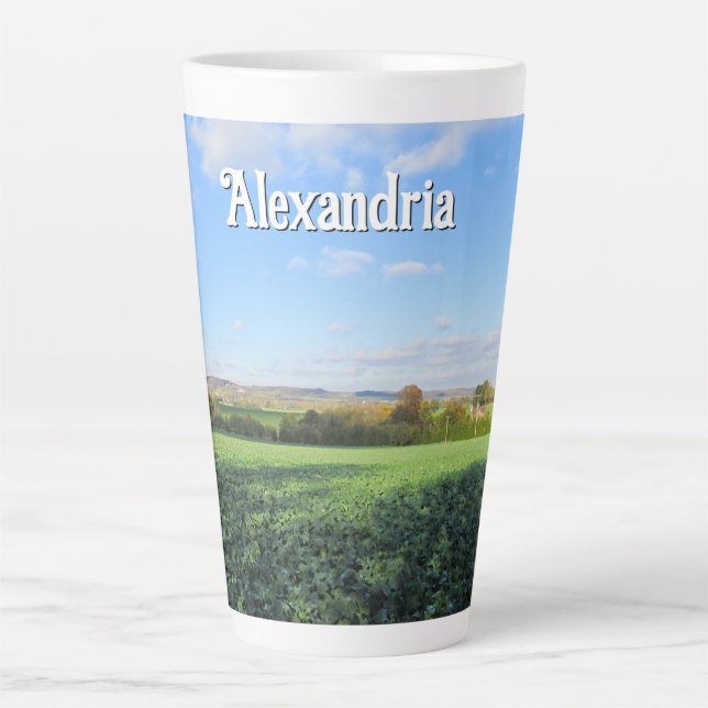 Taza De Café Latte Caminata otoñal en el país - Gran Personalización (Anverso)