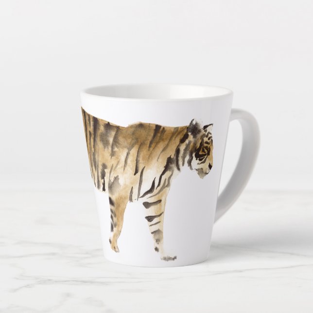 Taza De Café Latte Camino de tigres acuáticos (Ángulo derecho)