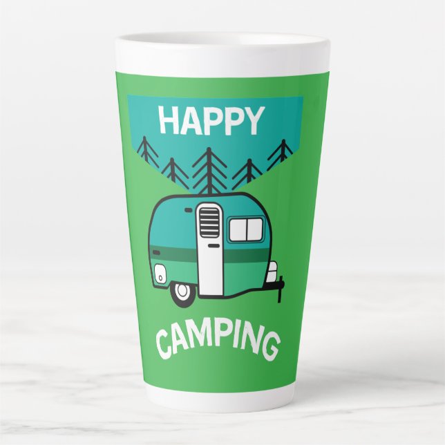 Taza De Café Latte Caminos felices | Caravaner | Camper Cojín decorat (Anverso)