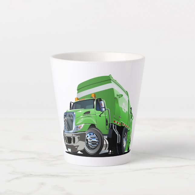 Taza De Café Latte Camión de basura personalizado (Anverso)