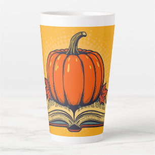 Taza De Café Latte Camisas de profesores de Halloween caen en el libr