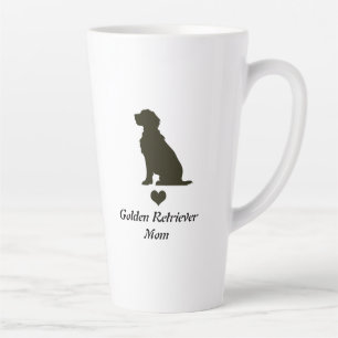 Taza De Café Latte Camiseta de corazón con silueta de mamá de Golden