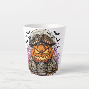 Taza De Café Latte Camiseta de Halloween Patriótica de Calabaza Trick