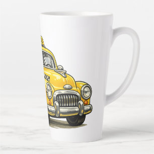 Taza De Café Latte Camiseta de Niño Conductor de Taxi Retro con Coche