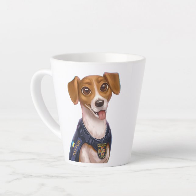 Taza De Café Latte Camiseta del patrón ucraniano (Ángulo izquierdo)