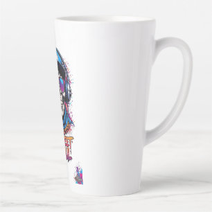 Taza De Café Latte Camiseta gráfica de manga larga para mujeres ADOM