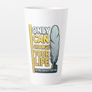 Taza De Café Latte Camiseta gráfica para mujer ADOM "Cambio de vida"