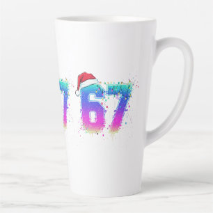 Taza De Café Latte Camiseta Meme Neon Glitchcore Cyber Árbol de Navid
