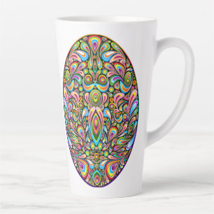 Taza De Café Latte Camiseta Orgánica para Niños con Diseño Psicodélic