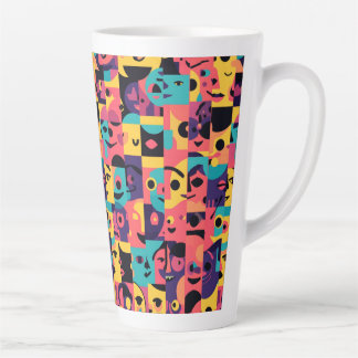 Taza De Café Latte Camiseta Presentación de Cara Mockup – Ropa de Alt