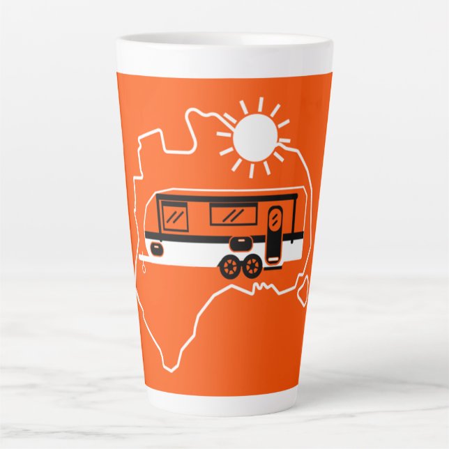 Taza De Café Latte Camping de caravana australiana (Anverso)