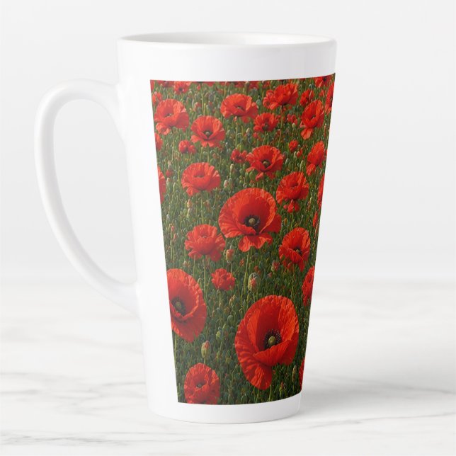 Taza De Café Latte Campo de amapolas  (Izquierda)