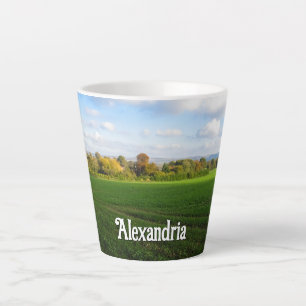 Taza De Café Latte Campo de otoño inglés - Pequeño personalizado
