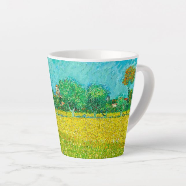 Taza De Café Latte Campo Van Gogh con irlandeses cerca de Arles (Ángulo derecho)