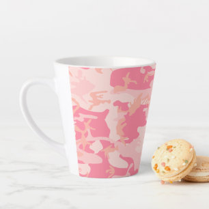 Taza De Café Latte Camuflaje rosa, ejército, ejército