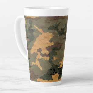 Taza De Café Latte Camuflaje Verde Oliva Simétrico Deteriorado