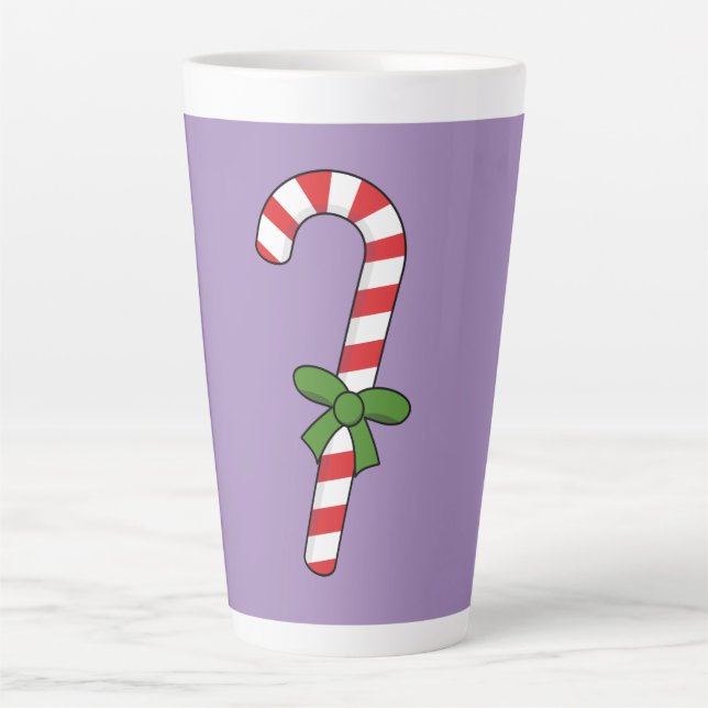 Taza De Café Latte Caña de caramelo con cinta verde (Anverso)