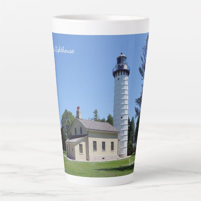 Taza De Café Latte Cana Island Lighthouse lata mug (Anverso)