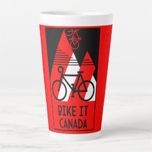 Taza De Café Latte Canadá en bicicleta
