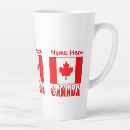 Taza De Café Latte Canada Snow Bandera Canadiense Roja Personalizada 