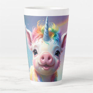 Taza De Café Latte "Canchas mágicas: el cerdo unicornio arcoiris"
