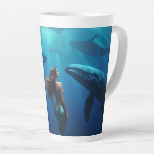 Taza De Café Latte "Canción de ballena y canción de sirena: un viaje