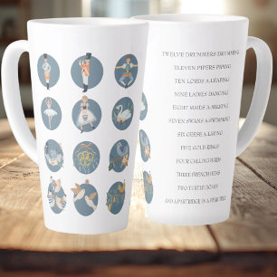 Taza De Café Latte Canción de feriado de 12 días de Navidades