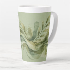 Taza De Café Latte Canción de la Tierra Fluyendo Abstracto Verde Salv